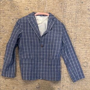 Janie and Jack Navy Checkered Kids Blazer